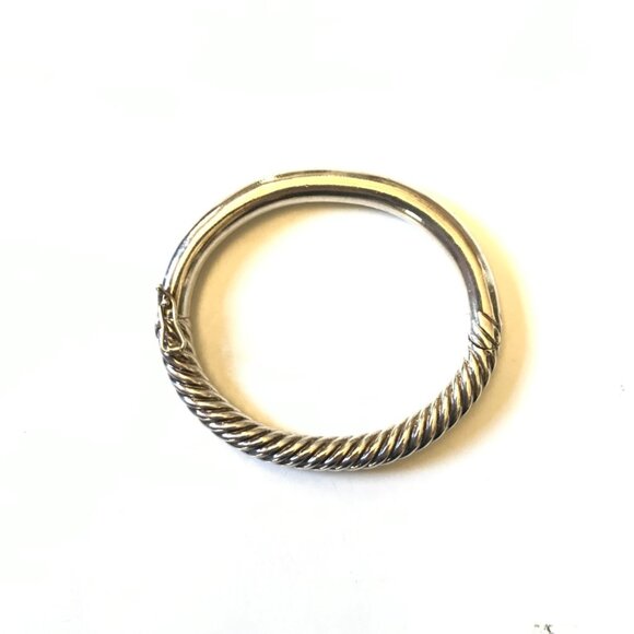 David Yurman Cable Hinge Bangle Bracelet Womens .925 Sterling Silver Twisted DY - Picture 2 of 10